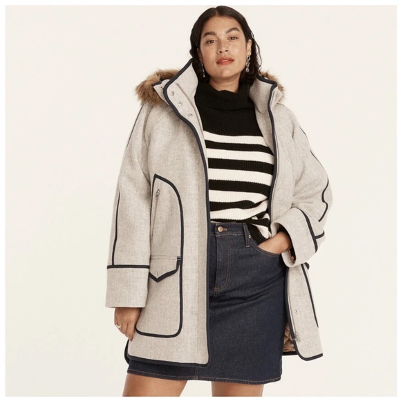 NWT J.Crew Nello Gori Italian Stadium Cloth Parka w/ Faux Fur Hood - Size 2 - Picture 2 of 11